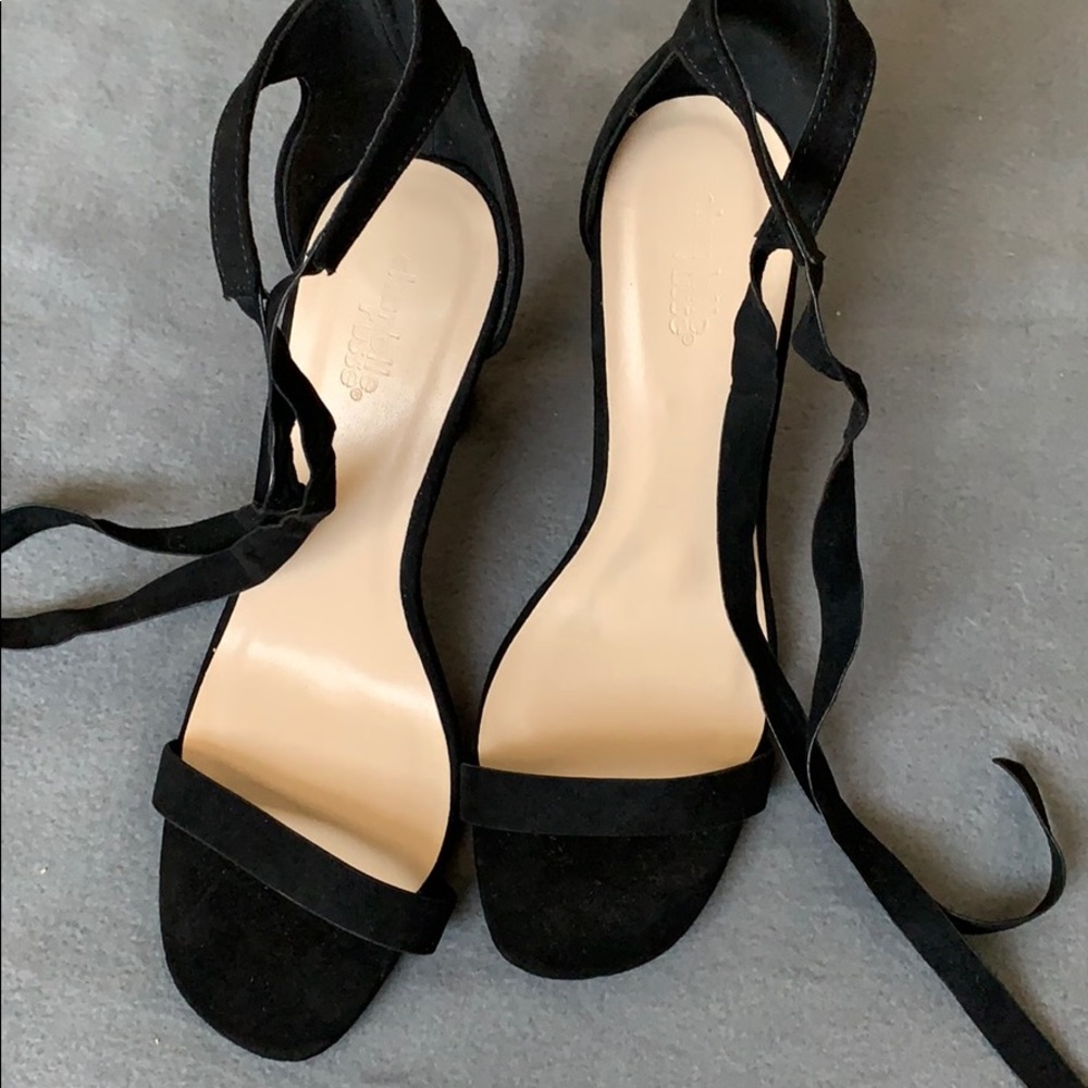 Great condition black strap heels